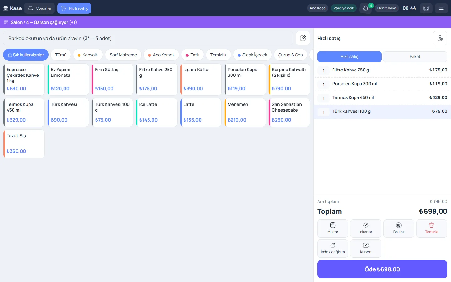 POS ve kasa yazılımı — ByCRM panel görünümü